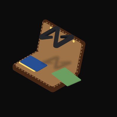 NEAR Floating Over a Wallet (Back) - illustration from Crypto & Currency Wallet Float
