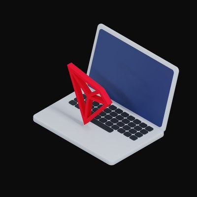 TRON Floating Over a Laptop - 3D icon from Crypto & Currency Laptop Float