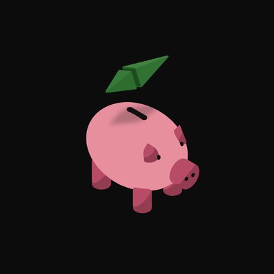 Ethereum Classic Floating Over a Piggy Bank (Back) - animated icon from Crypto & Currency Piggy Bank Float