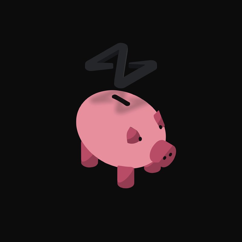 NEAR Floating Over a Piggy Bank (Back) - animated icon from Crypto & Currency Piggy Bank Float