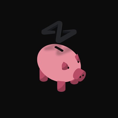 NEAR Floating Over a Piggy Bank (Back) - animated icon from Crypto & Currency Piggy Bank Float