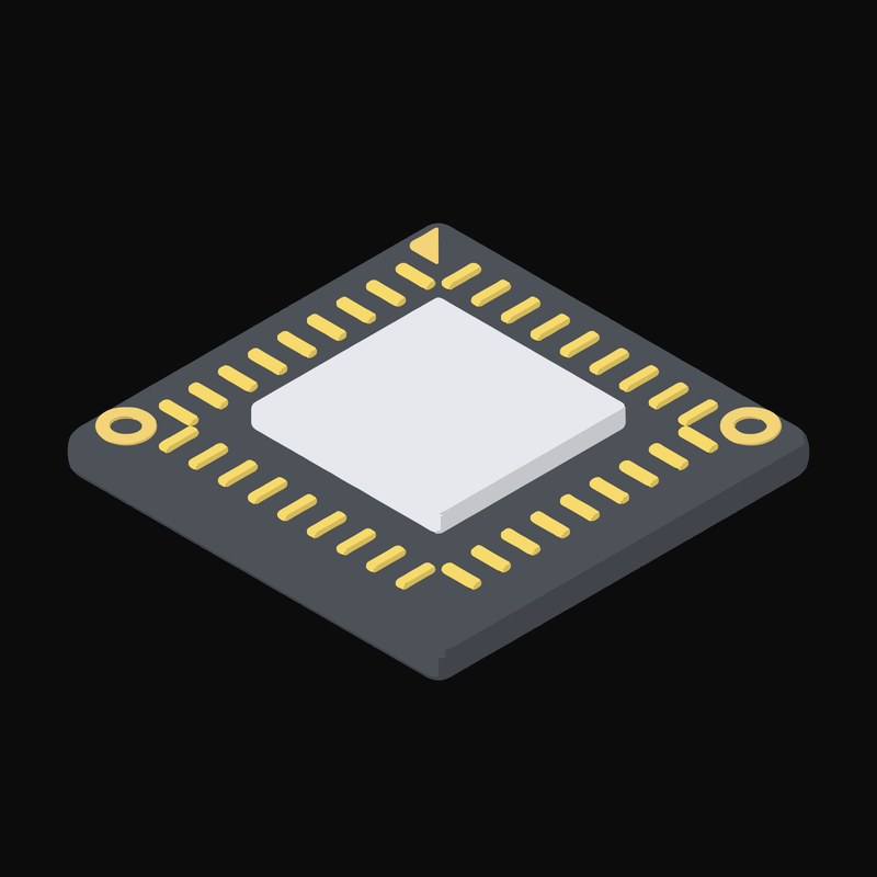 Charcoal CPU Processor Icon - illustration from AI Chip and Processor Icons