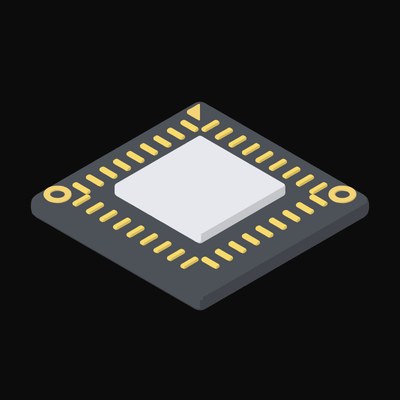 Charcoal CPU Processor Icon - illustration from AI Chip and Processor Icons